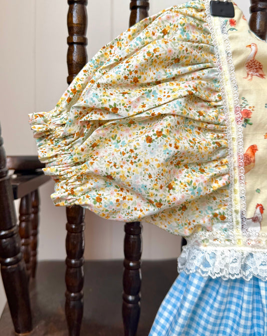 Baby Feathers Dress - blue/yellow