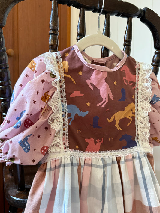 Cowgirl Dress - Pink/brown