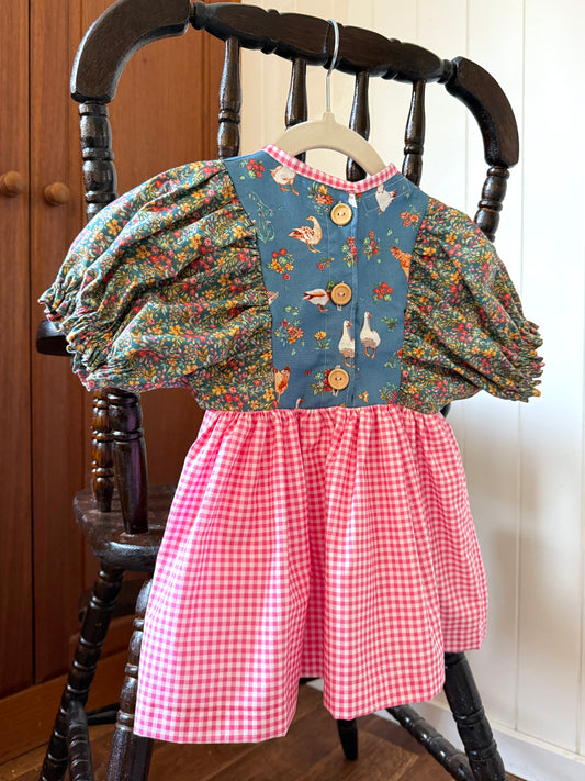 Baby Feathers Dress - Pink/blue