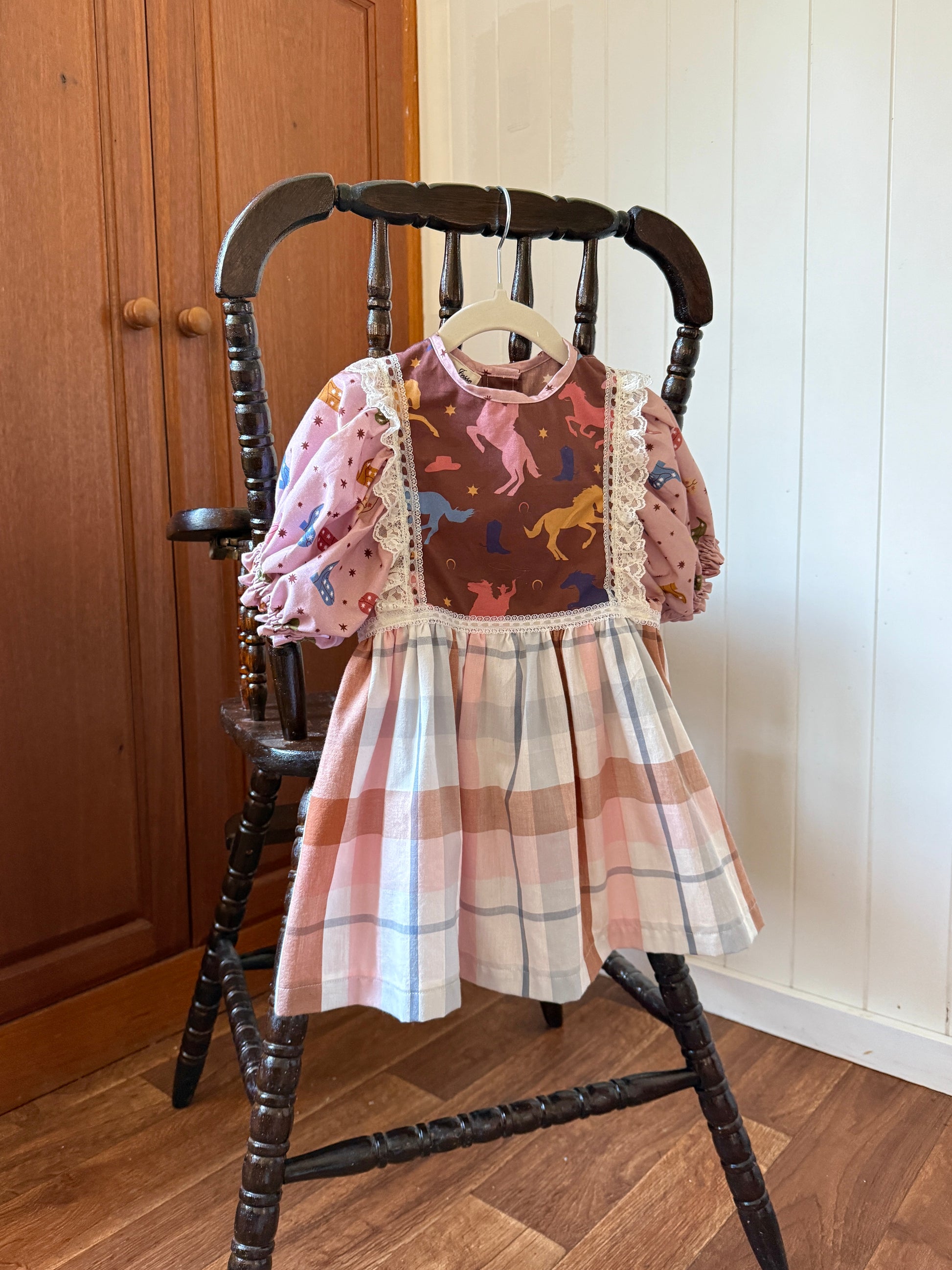 Cowgirl Dress - Pink/brown Dresses by Jesse Cowgirl Dress - Pink/brown Dresses by Jesse