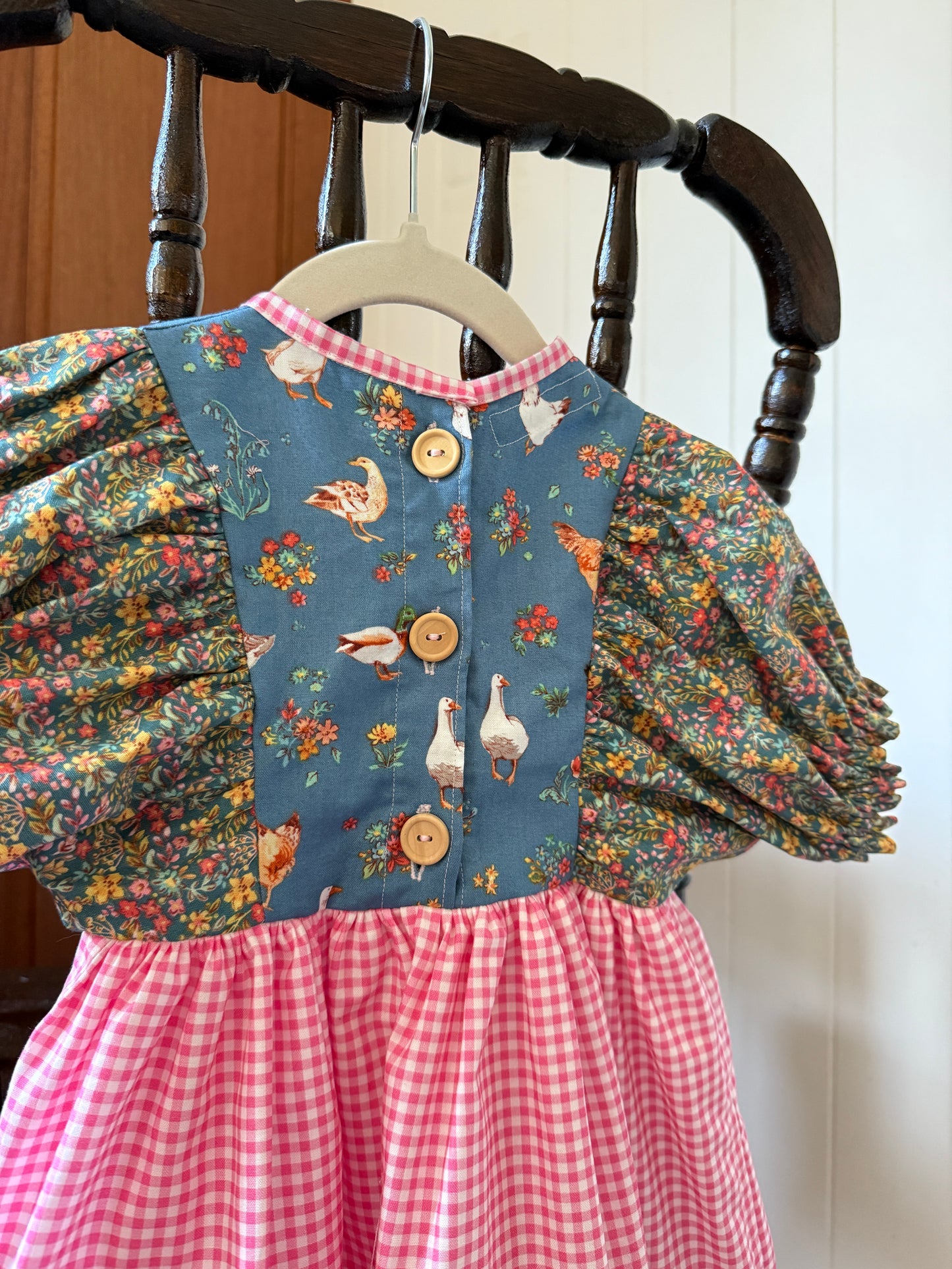 Baby Feathers Dress - Pink/blue