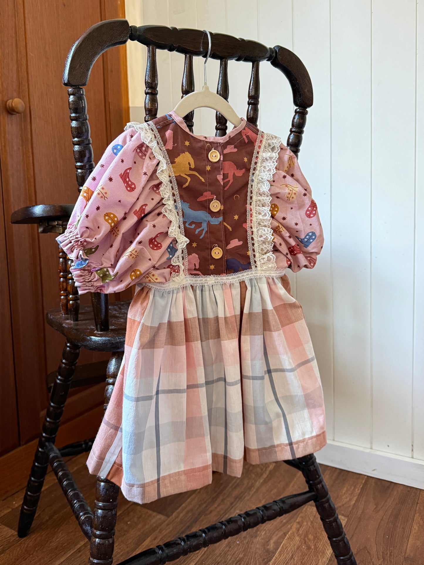 Cowgirl Dress - Pink/brown